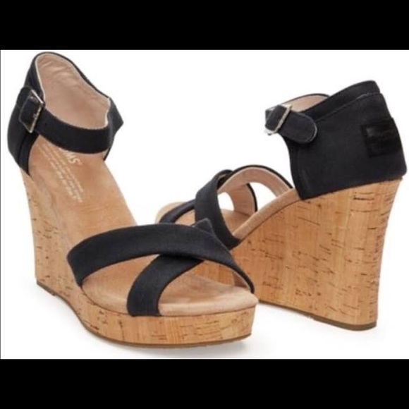 Toms Shoes - Toms Canvas Strappy Wedges